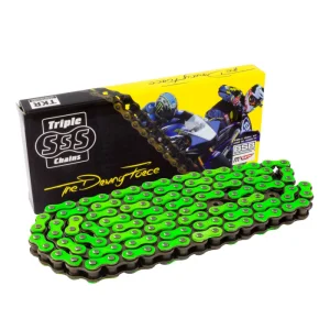 SURRON LIGHT BEE X TRIPLE-S STD CHAIN 420-106 LINK GREEN COLOUR [CG / SPRING LINK – CL]