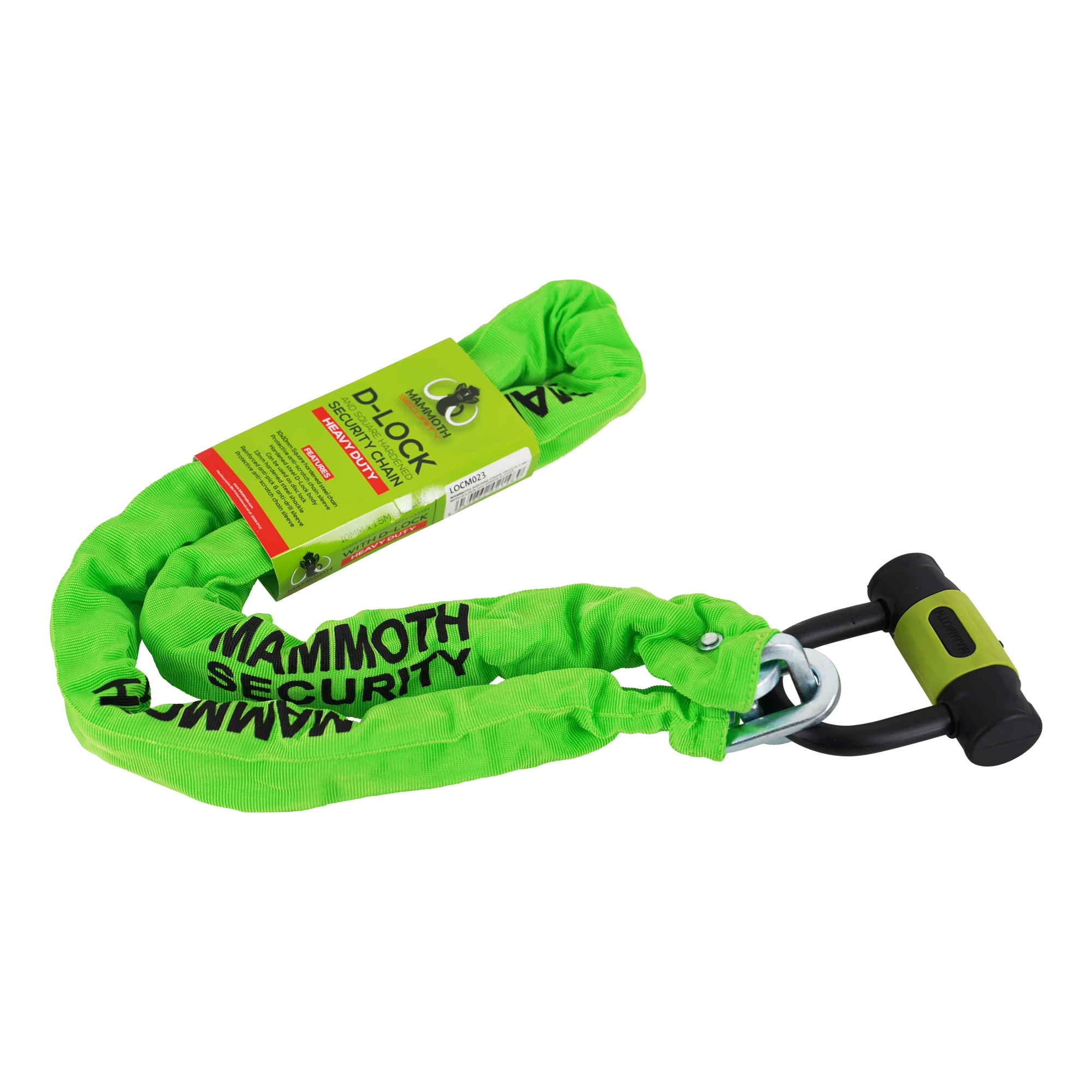 Mammoth 10mm x 1.5M Square Chain and D-Lock - Image 2