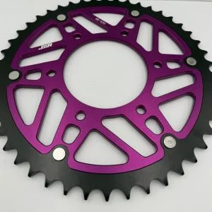JXR PRO Twin Ring Rear Sprocket for Surron Ultra Bee X T – 46T Purple