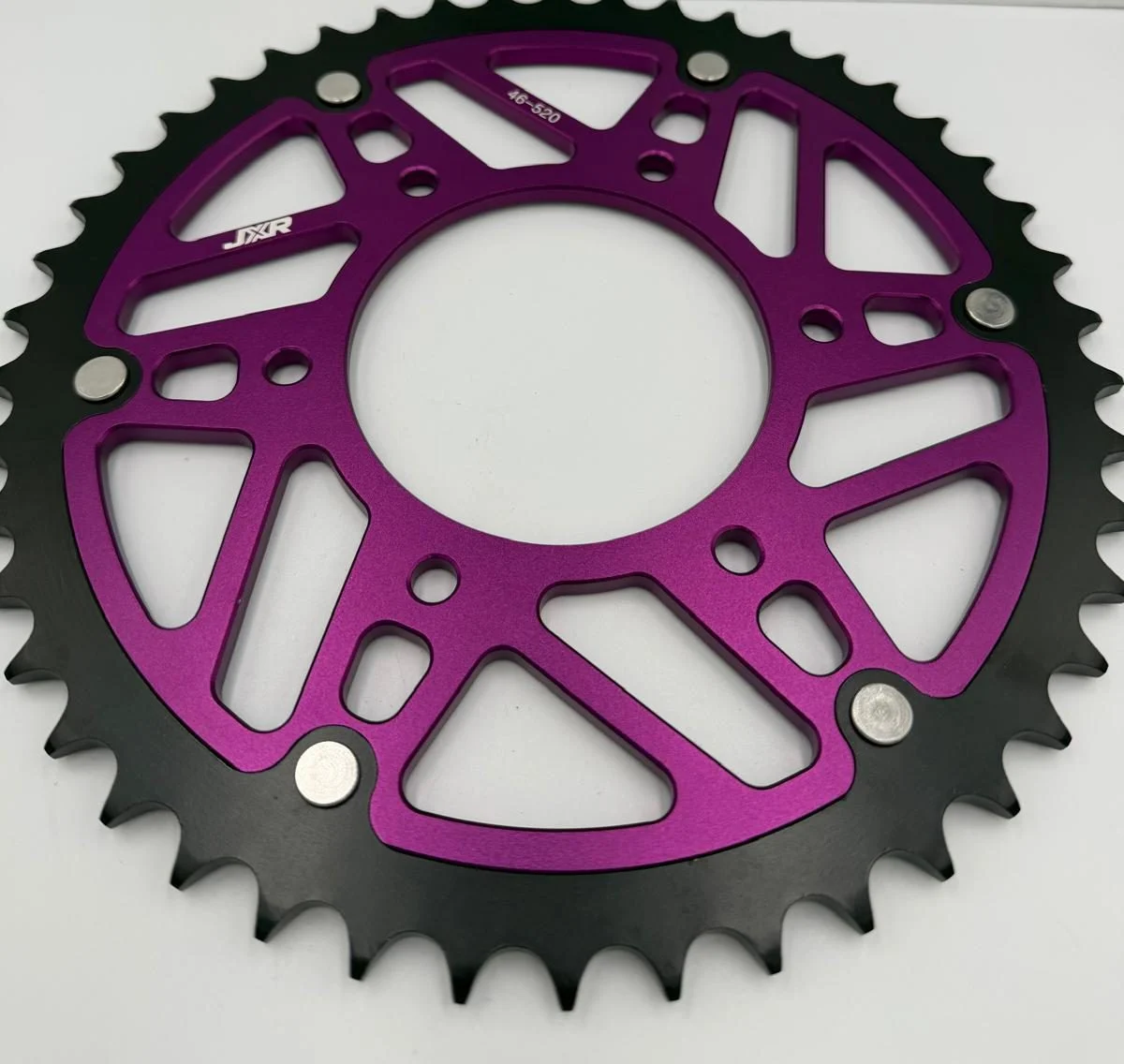 JXR PRO Twin Ring Rear Sprocket for Surron Ultra Bee X T – 46T Purple